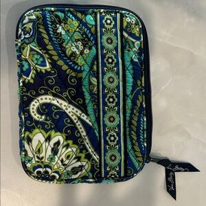 Vera Bradley Paisley Zip Pouch in Blue and Green